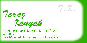 terez kanyak business card